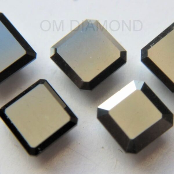 Black Asscher Cut Diamonds (Enhanced)