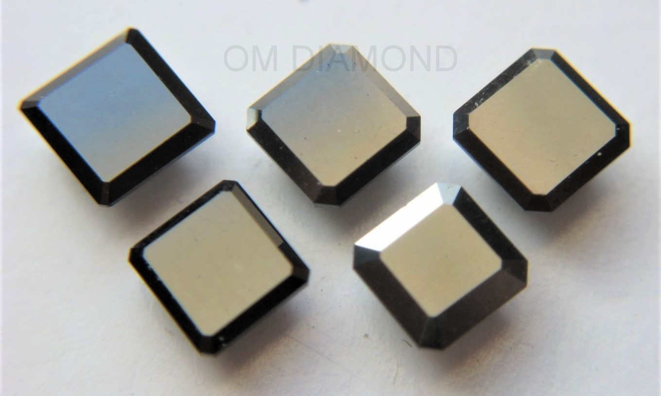 Black Asscher Cut Diamonds (Enhanced)