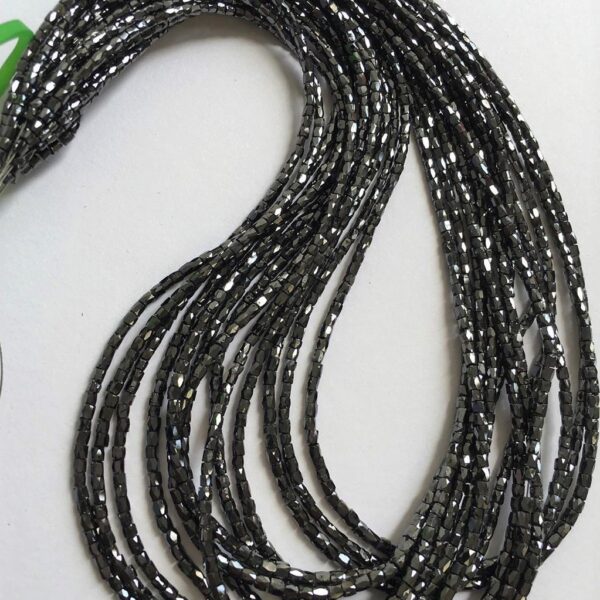 Black Cigar/Cylinder Shape Diamond Beads (Color-Enhanced)
