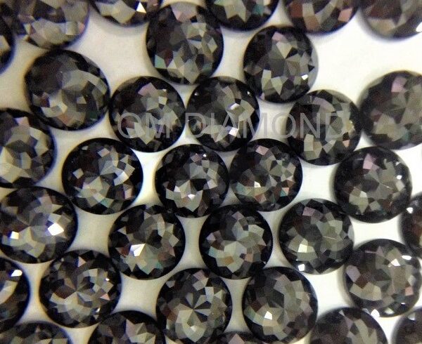 Black Round Rose Cut Diamonds (Treated)