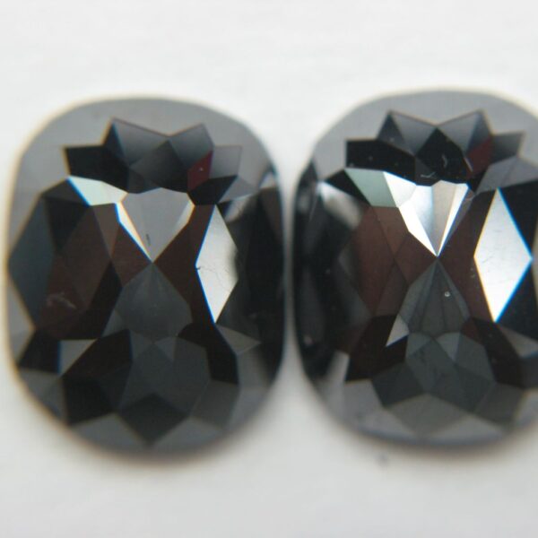 Pair of Black Cushion Cut Diamonds (Enhanced)