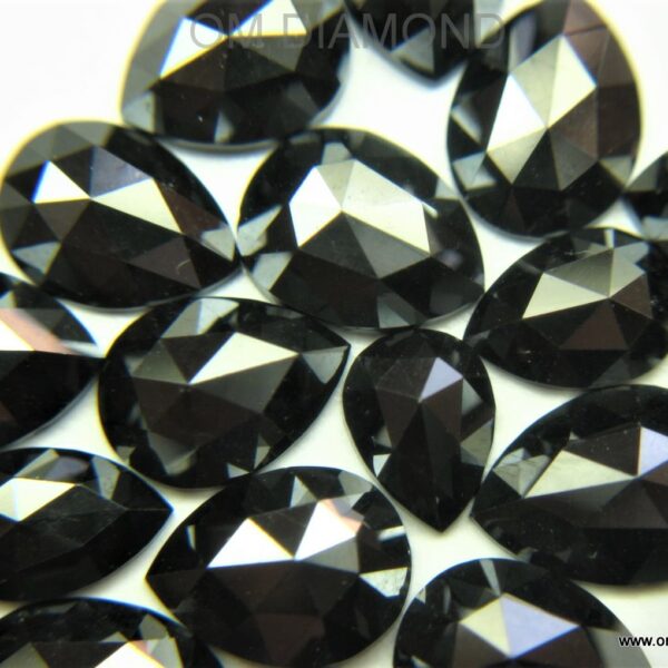 Black Pear Rose Cut Diamonds (Treated)