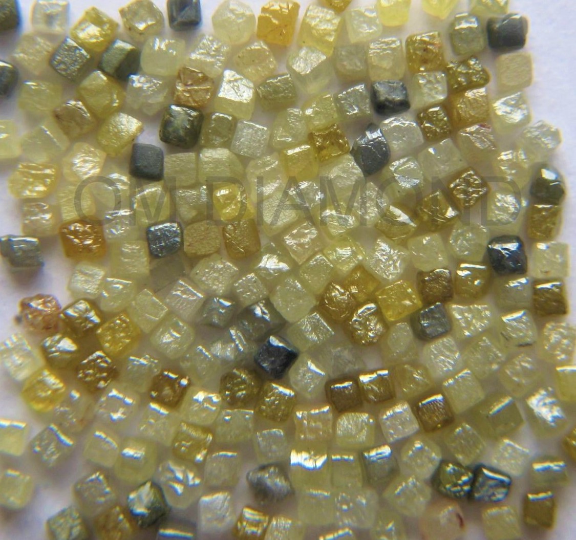 Rough Cube Diamonds in Mix Natural Colors