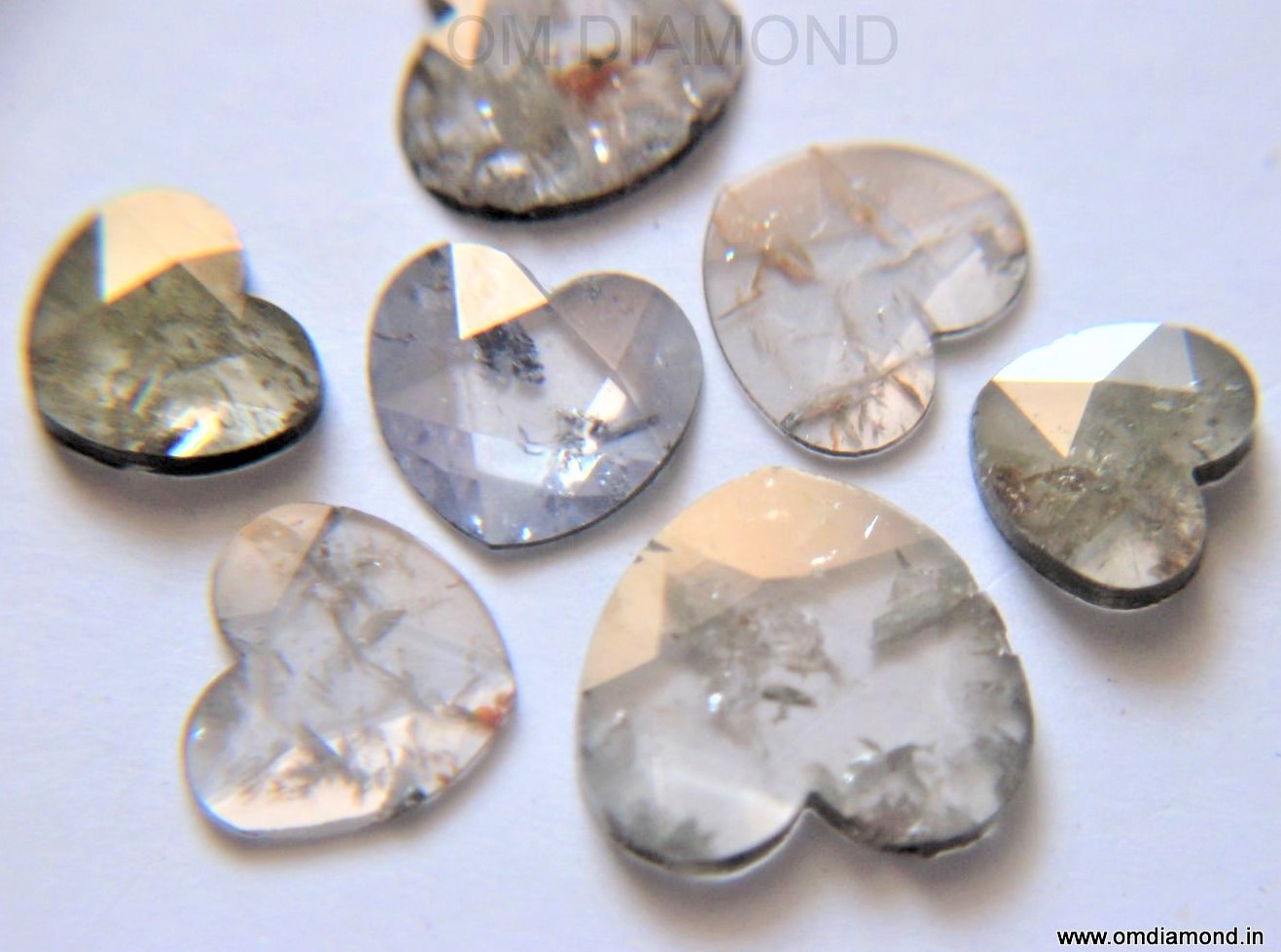 Natural Color Heart Shape Diamond Slices
