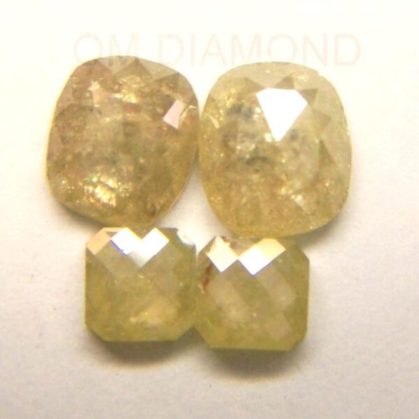 Pairs of Milky-Yellow Fancy Shape Diamonds