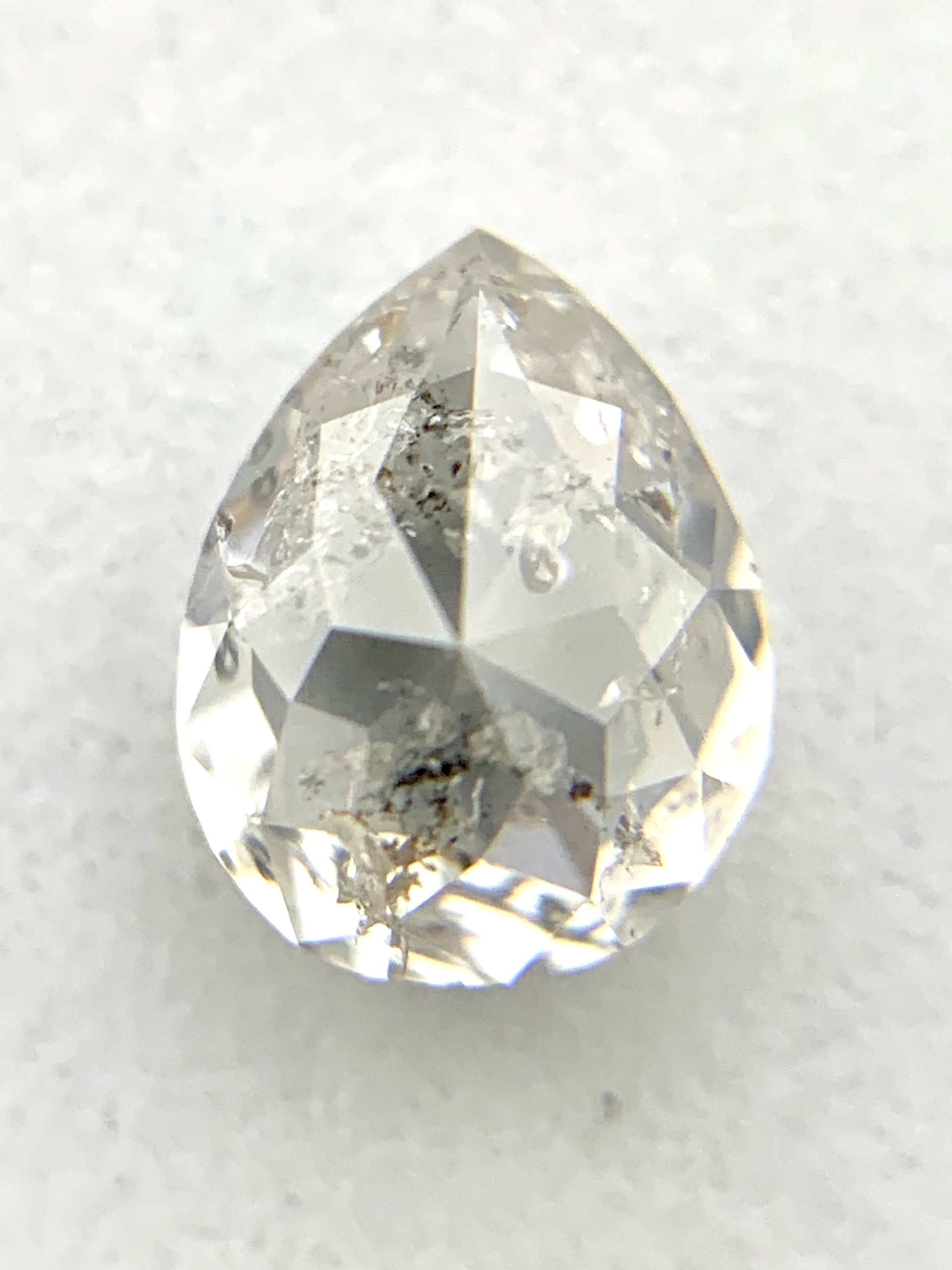 Pear Cut Salt and Pepper Diamond