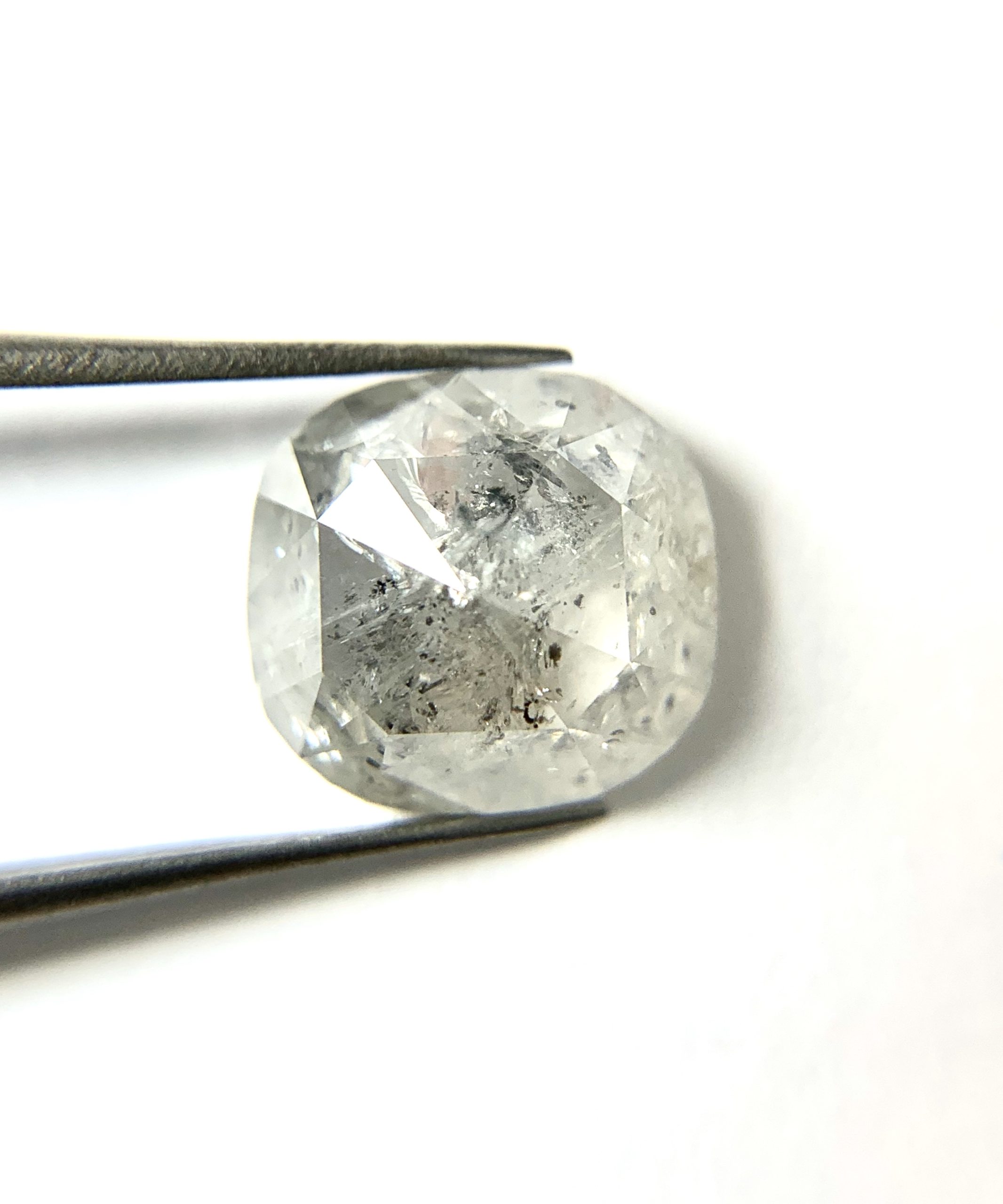 Salt and Pepper Cushion Cut Diamond