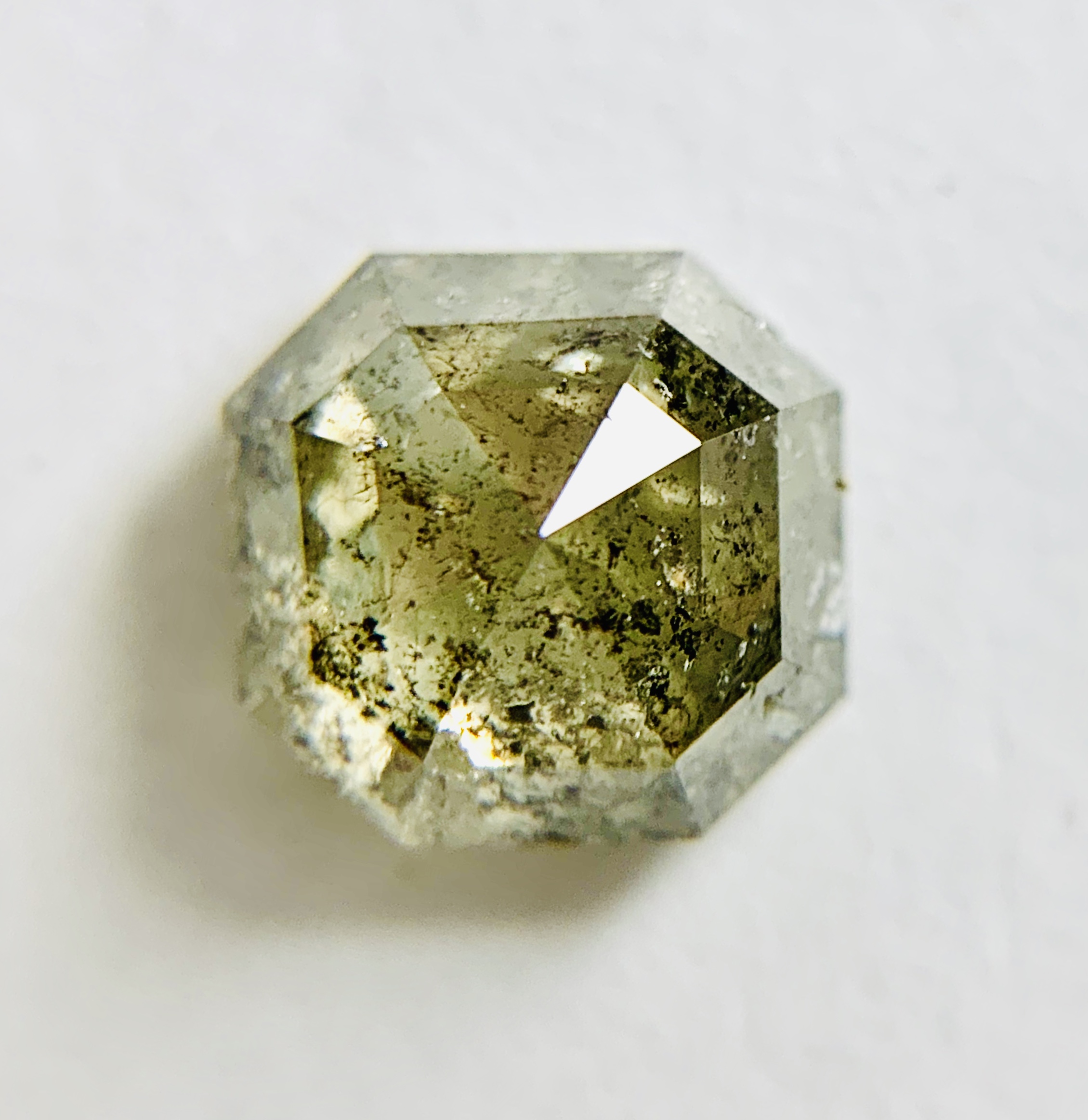 Greenish Yellow Color Octagonal (Fancy Cushion) Cut Diamond