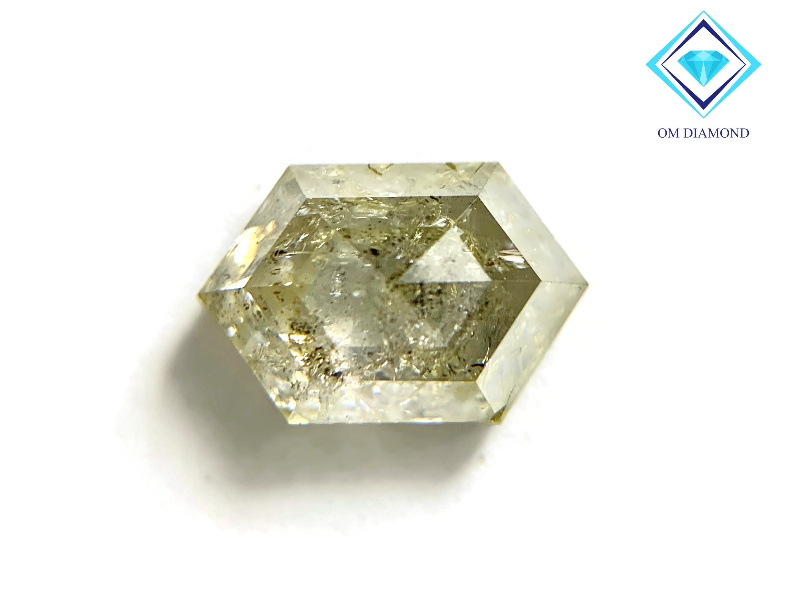 Elongated Hexagon Diamond with Greenish-Yellow Inclusions - Image 4