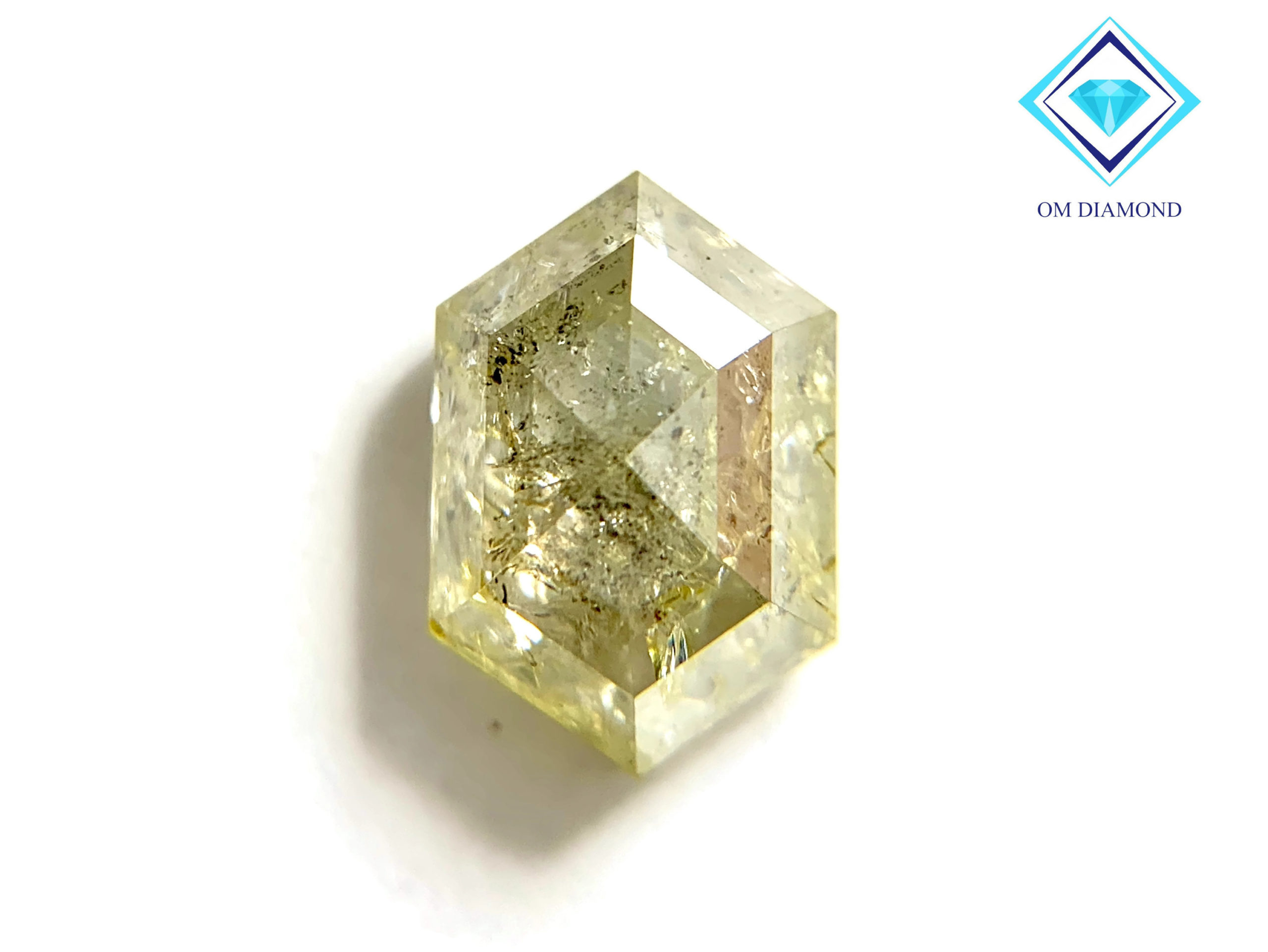 Elongated Hexagon Diamond with Greenish-Yellow Inclusions - Image 5