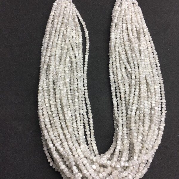 Silver-White Rough Diamond Beads
