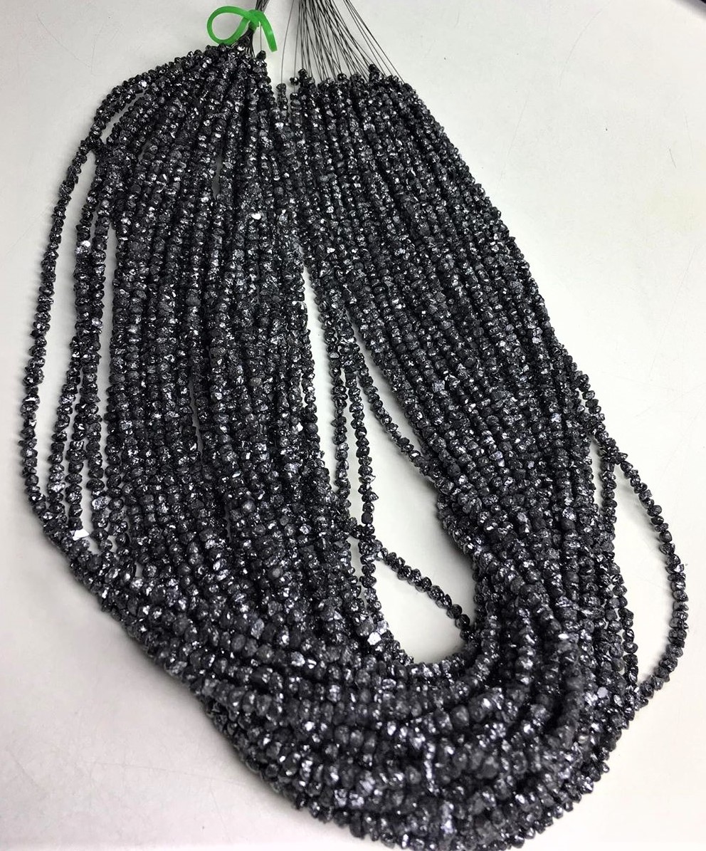 Black Rough Diamond Beads