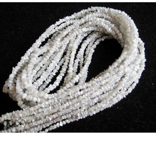White Rough Diamond Beads