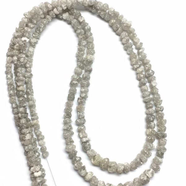 Silver-Grey Rough Diamond Beads