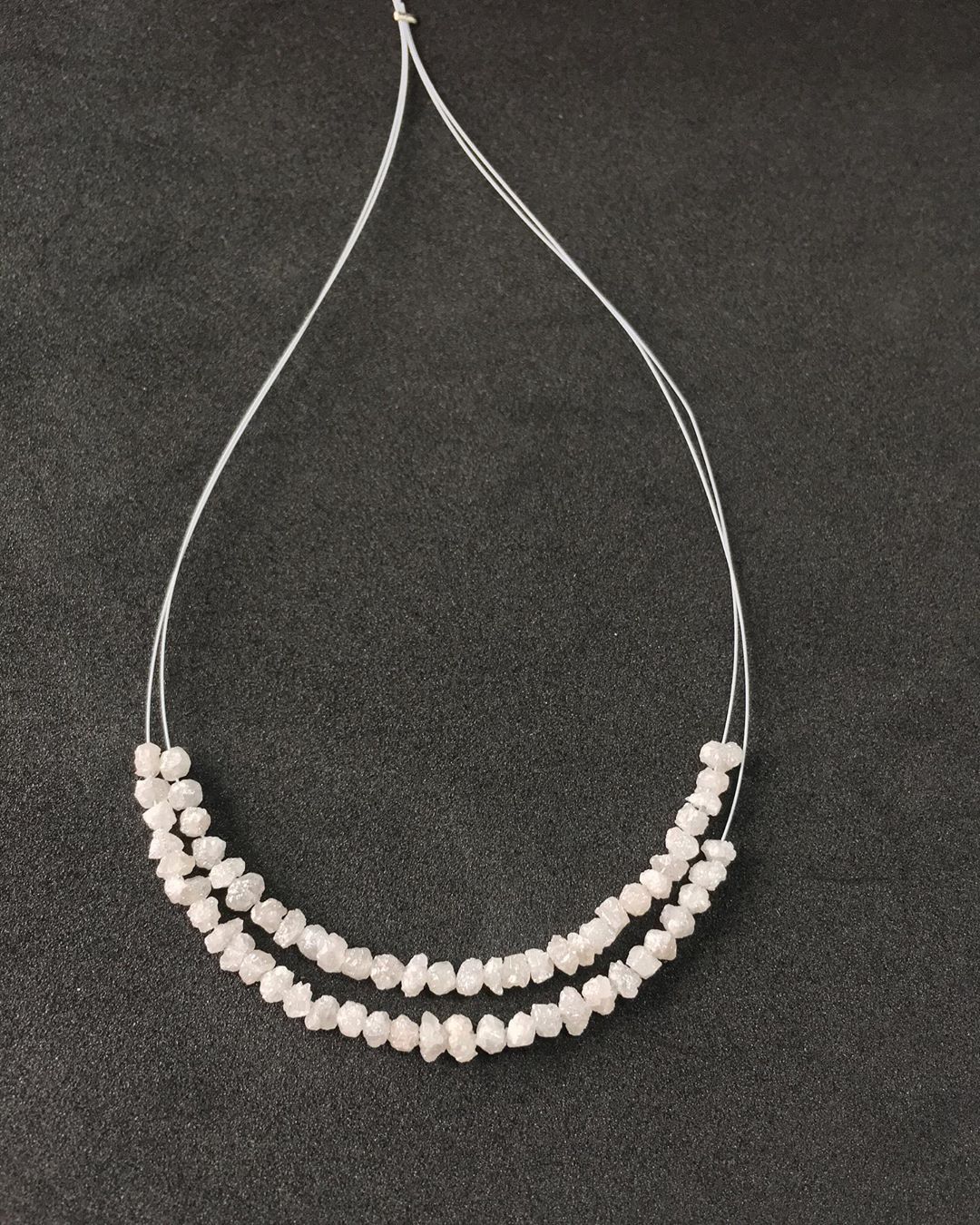 Silver-White Rough Diamond Beads