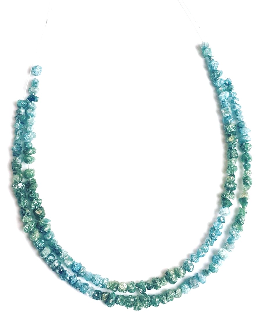 Blue Rough Diamond Beads (Color-Enhanced)