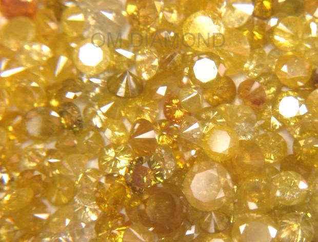 Yellow Round Brilliant Cut Diamonds