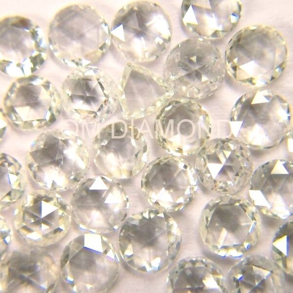 White Round Rose Cut Diamonds