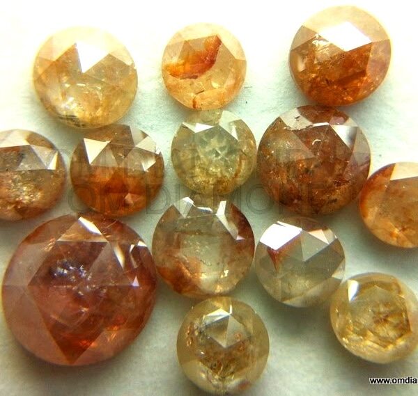 Natural Rustic Color Round Rose Cut Diamonds