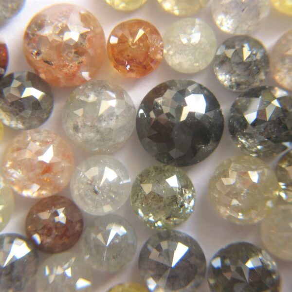 Natural Mix Colors Round Mirror Cut Diamonds