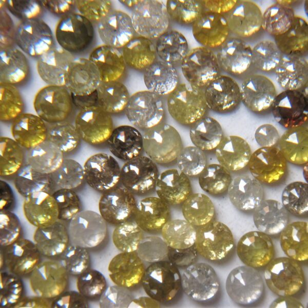 Natural Colors Small Round Mirror Cut Diamonds