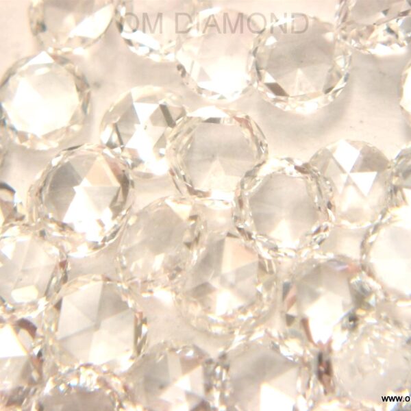 White Round Rose Cut Diamonds