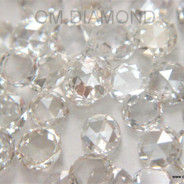 White Round Rose Cut Diamonds