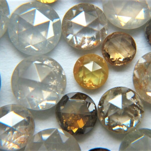 Natural Fancy Colors Round Rose Cut Diamonds