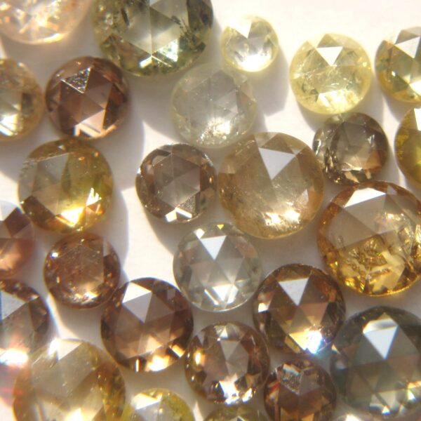 Natural Mix Colors Round Rose Cut Diamonds