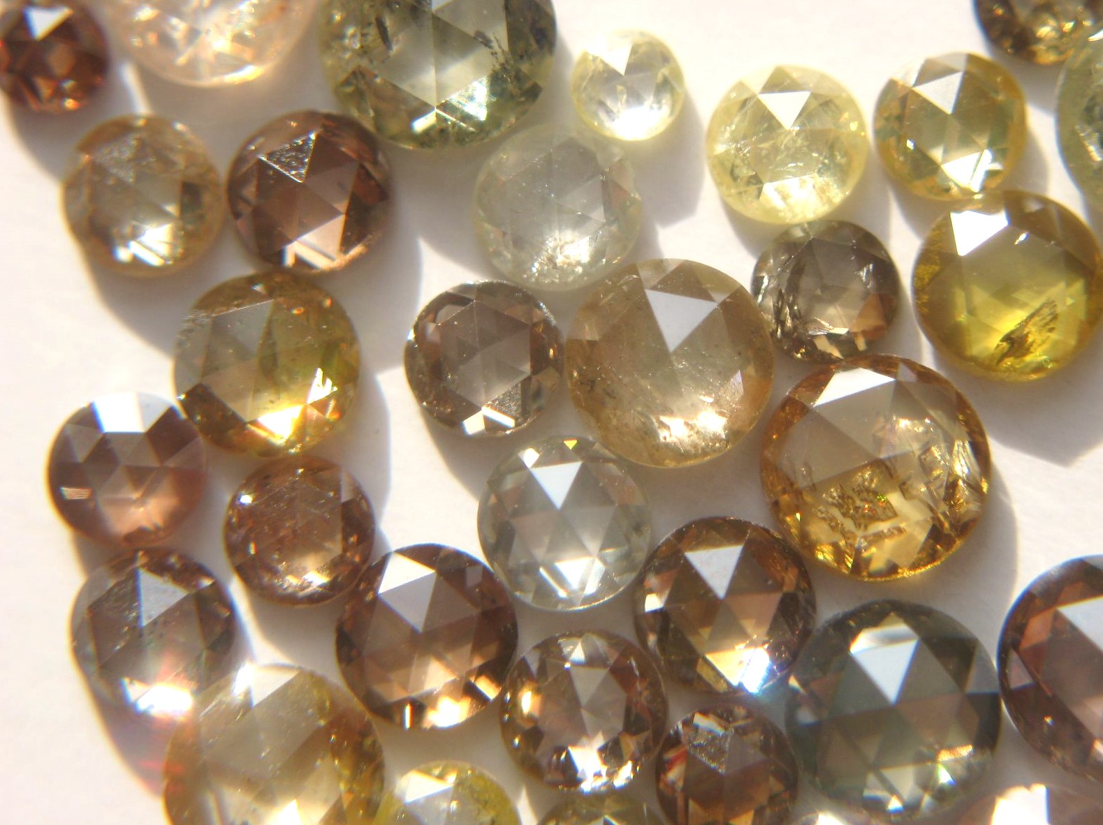 Natural Mix Colors Round Rose Cut Diamonds