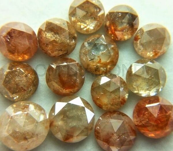 Rustic Color Round Rose Cut Diamonds