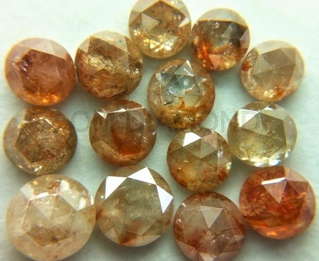 Rustic Color Round Rose Cut Diamonds