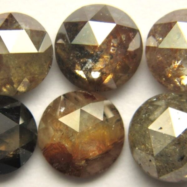 Dark Rustic Color Round Rose Cut Diamonds
