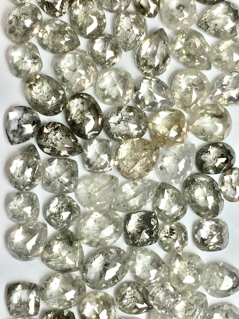 Salt & Pepper Diamonds in Mix Fancy Shapes
