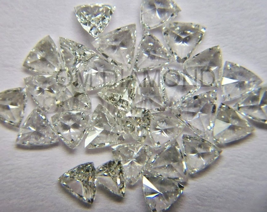 White Trillion Cut Diamonds