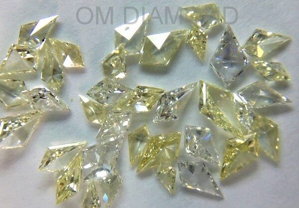 White & Yellow Kite Shape Diamonds