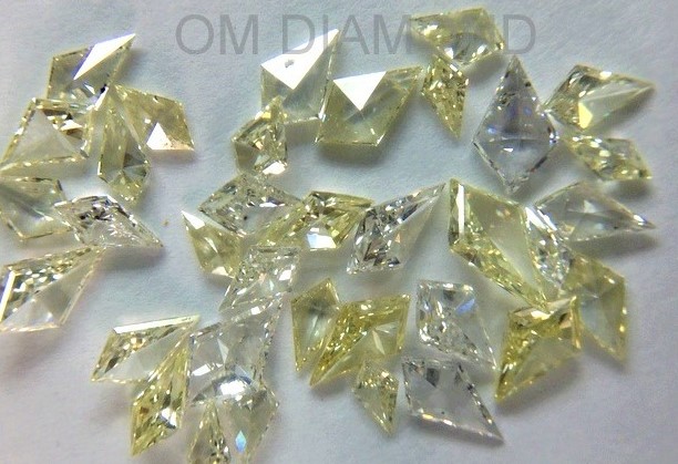 White & Yellow Kite Shape Diamonds