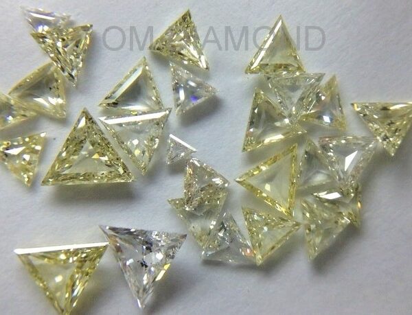 White & Yellow Triangle Shape Diamonds